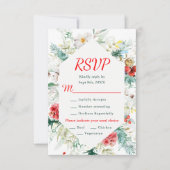 Elegant bloemengroen Winter bruiloft maaltijd keuz RSVP Kaartje (Voorkant)