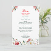 Elegant bloemengroen Winter bruiloft Menu (Staand voorkant)