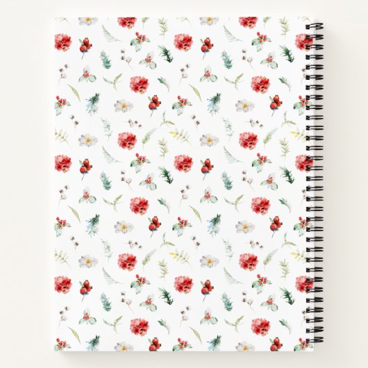 Elegant Bloemengroen Winter Bruiloft Planner Notitieboek (Achterkant)
