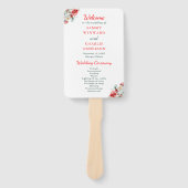 Elegant bloemengroen Winter bruiloft programma Handwaaier (Voorkant)