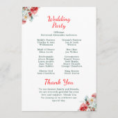 Elegant bloemengroen Winter bruiloft Programmakaart (Achterkant)