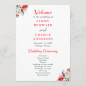 Elegant bloemengroen Winter bruiloft Programmakaart (Voorkant)