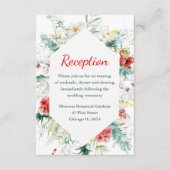 Elegant bloemengroen Winter bruiloft receptie Informatiekaartje (Voorkant)
