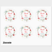 Elegant bloemengroen Winter bruiloft Ronde Sticker (Vel)