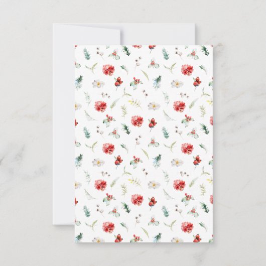 Elegant bloemengroen Winter bruiloft RSVP Kaartje (Achterkant)