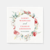 Elegant bloemengroen Winter bruiloft Servet (Voorkant)