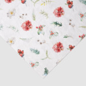 Elegant bloemengroen winterpatroon tissuepapier (Detail)