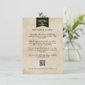 Elegant  bloemenhoofdstuk bruiloft Kaart invoegen (Staand voorkant)