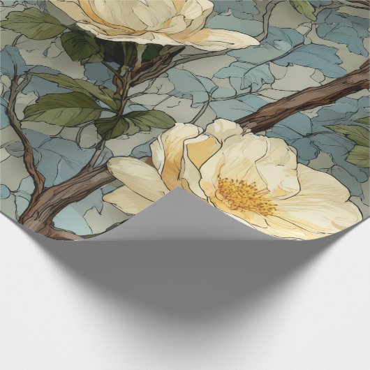 Elegant  bloemeninpakpapier | botanisch cadeaupapier (Hoek)