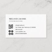 Elegant bloemeninterieur visitekaartje (Achterkant)