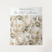 Elegant bloemenkalligrafie pioenrozen Vrijgezellen Wandkleed (Voorkant)