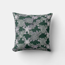 Elegant Bloemenkant Patroon in Groen en Wit