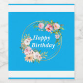 Elegant Bloemenkrans Eten & Drinken Label Wijn Etiket (Enkel label)