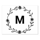♥ Elegant bloemenkrans monogram ♥ Rubberstempel (Afrduk)