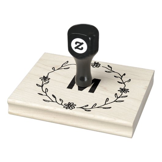 ♥ Elegant bloemenkrans monogram ♥ Rubberstempel (Stempel)