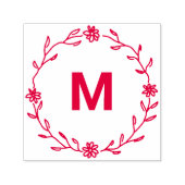 ♥ Elegant bloemenkrans monogram ♥ Zelfinktende Stempel (Design)