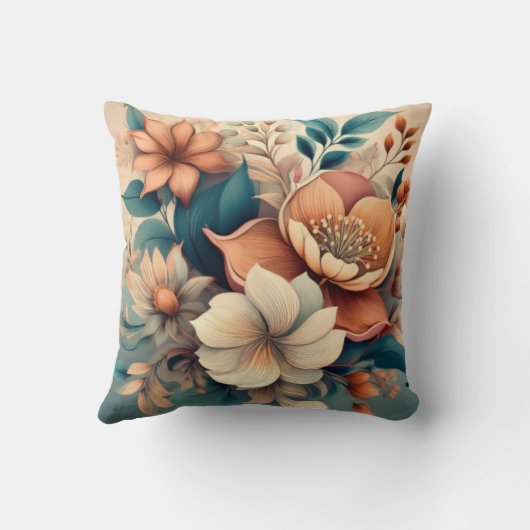 Elegant  bloemenkussen met dubbelzijdig kussen (Achterkant)