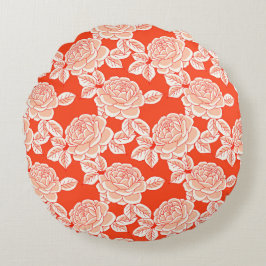 Elegant bloemenkussen met vintage charme rond kussen