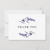Elegant bloemenlavendel Baby shower Bedankkaart (Voorkant)
