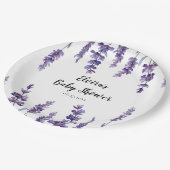 Elegant bloemenlavendel Baby shower Papieren Bordje (Gekanteld)