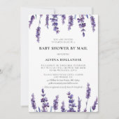 Elegant bloemenlavendel Baby shower per post Kaart (Voorkant)