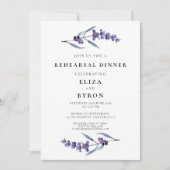 Elegant bloemenlavendel repetitie diner kaart (Voorkant)