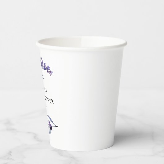 Elegant bloemenlavendel Vrijgezellenfeest Papieren Bekers (Links)