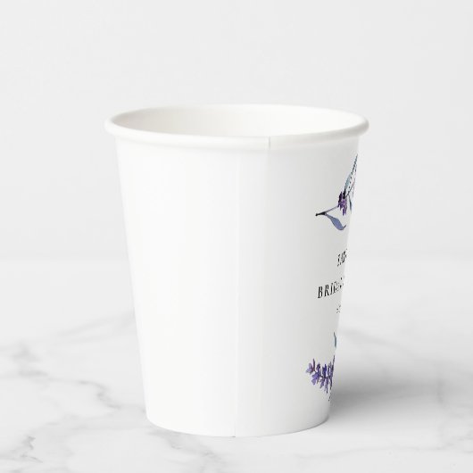 Elegant bloemenlavendel Vrijgezellenfeest Papieren Bekers (Rechts)