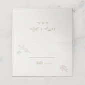 Elegant Bloemenlicht Beige Bruiloft Plaatskaartje (Buitenkant ongevouwen)