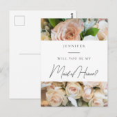 Elegant bloemenmeisje van eer voorstel briefkaart (Voorkant / Achterkant)