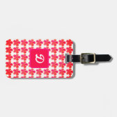 Elegant bloemenmodern monogram bagagelabel (Voorkant horizontaal)