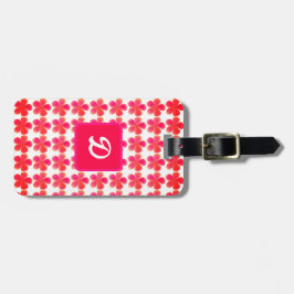 Elegant bloemenmodern monogram bagagelabel