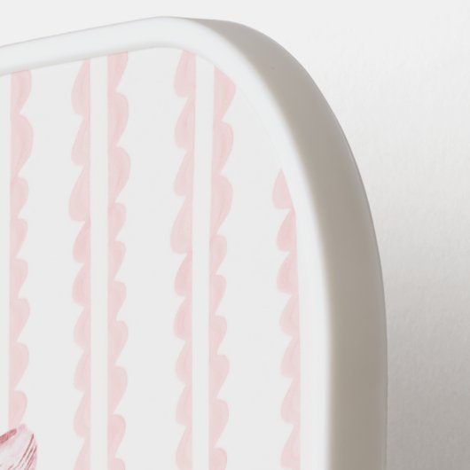 Elegant bloemenmonogram kuif pickleball paddle (Links Detail)