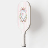 Elegant bloemenmonogram kuif pickleball paddle (Links)