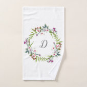 Elegant Bloemenmonogram Shabby Chic kleurrijk Bad Handdoek (Handdoek)