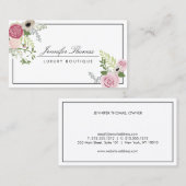 Elegant Bloemenmotief Luxe Boutique Visitekaartje (Voorkant / Achterkant)