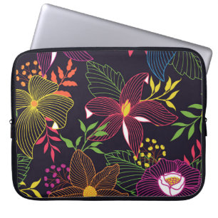 Elegant bloemennaadloos patroon, artistiek ontwerp laptop sleeve