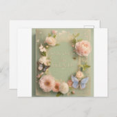 Elegant bloemenontwerp Uitnodiging Briefkaart (Voorkant / Achterkant)