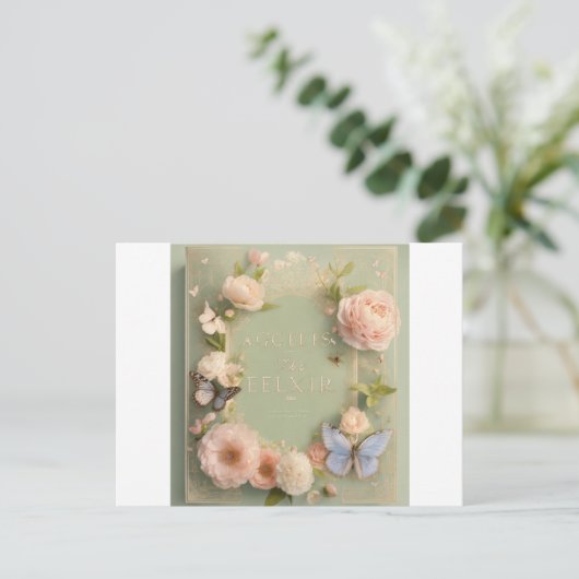 Elegant bloemenontwerp Uitnodiging Briefkaart (Staand voorkant)