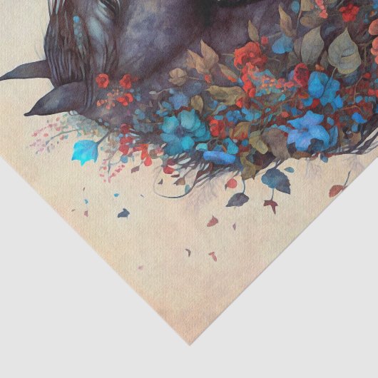 Elegant bloemenpaard tissuepapier (Detail)