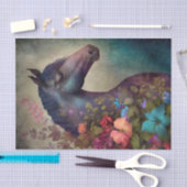 Elegant bloemenpaard tissuepapier (Craft)