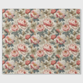 Elegant bloemenpatroon. Bleke roze pioenen Cadeaupapier (Vlak)