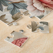 Elegant bloemenpatroon. Bleke roze pioenen Legpuzzel (Zijkant)