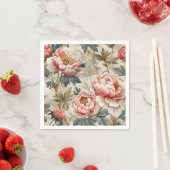 Elegant bloemenpatroon. Bleke roze pioenen Servet (Insitu)