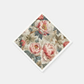 Elegant bloemenpatroon. Bleke roze pioenen Servet (Hoek)