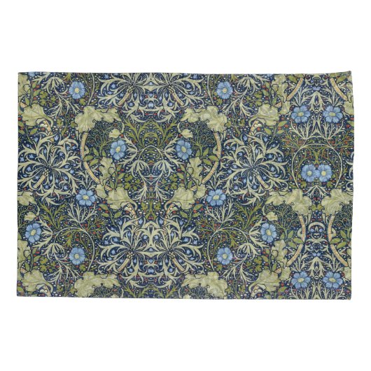 Elegant bloemenpatroon Bloemen Zeewier Groen Blauw Kussensloop (Achterkant-Links)