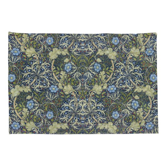 Elegant bloemenpatroon Bloemen Zeewier Groen Blauw Kussensloop (Achterkant-Rechts)