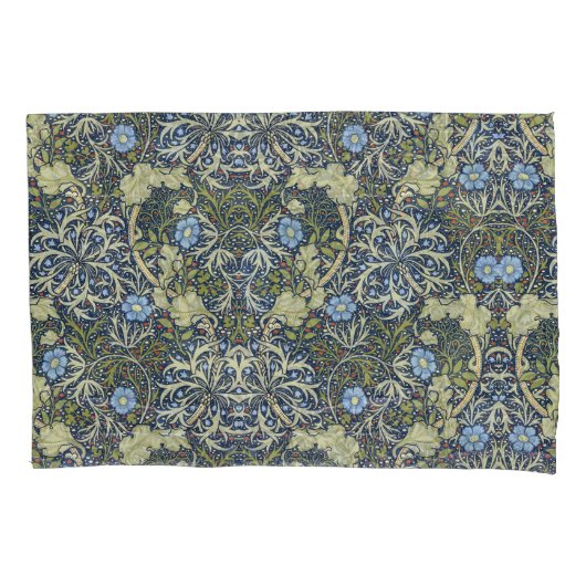 Elegant bloemenpatroon Bloemen Zeewier Groen Blauw Kussensloop (Voorkant-Links)