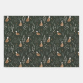 Elegant bloemenpatroon chique donker inpakpapier vel (Voorkant 2)