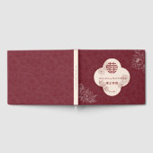 Elegant bloemenpatroon Dubbele Xi Chinese bruiloft Gastenboek (Volledig)